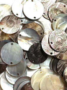 Mother Of Pearl Shell, Circle Mother Of Pearl, Craved MOP, Sku#M3001