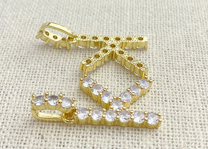 Gold Plated Cubic Zirconia “K” Initial Pendant