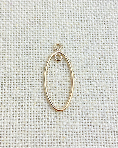 14k Gold Filled Oval Drop w/Closed JP In&Out 20x10mm