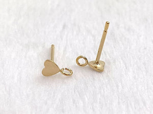 14kGF Heart Post Earring w/Ring  Sku#400H3PR