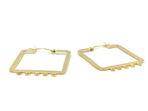14KGF Square Hoops , Sku#SQ/C -2 W/5 JR