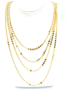 14KGF 4mm Round Bar Chain 18” 20” 22” 24” , Sku#SM957