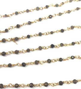 Smoky Gemstone 14KGF Chain