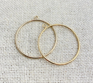 14k Gold Filled Round Drop 25mm