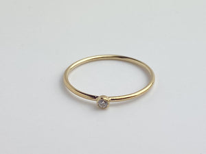 14k Gold Filled White CZ Stacking Ring