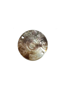 Mother Of Pearl Shell, Circle Mother Of Pearl, Carved MOP, Sku#M3000