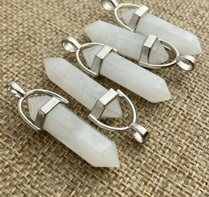 Silver Plated White Crystal Pendant