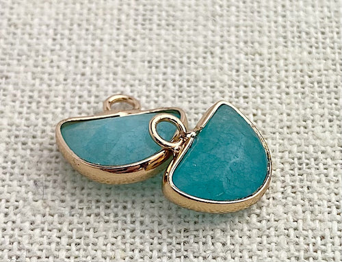 Amazonite Gold Plated Charm Sku#M1496