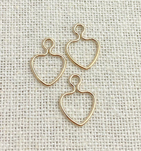 14k Gold Filled 10mm Wire Heart w/Ring