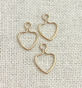 14k Gold Filled 10mm Wire Heart w/Ring