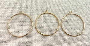 14k Gold Filled Round Drop 25mm