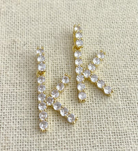 Gold Plated Cubic Zirconia “K” Initial Pendant
