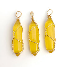 Wire Wrapped Cat Eye Pendant