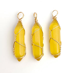 Wire Wrapped Cat Eye Pendant
