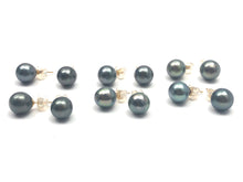 Tahitian pearl earring stud with 14KGF ear backings, SKU#070782