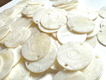 White Mother Of Pearl Shell, Circle Mother Of Pearl, Carved MOP, Sku#M3002