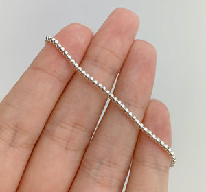 Sterling Silver Beaded Stretchy Bracelet
