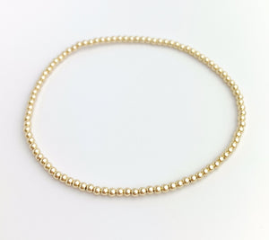 14k Gold Filled Beaded Stretchy Bracelet