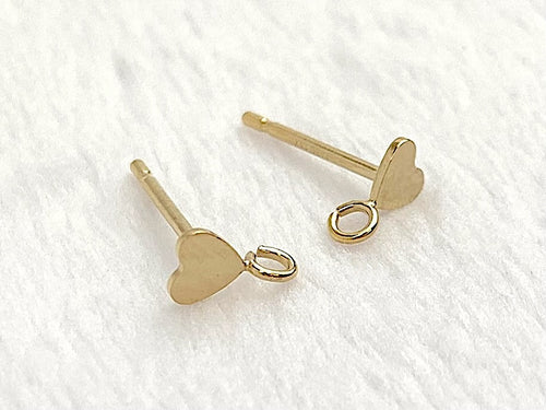 14kGF Heart Post Earring w/Ring  Sku#400H3PR