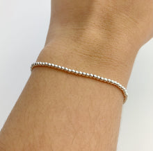 Sterling Silver Beaded Stretchy Bracelet