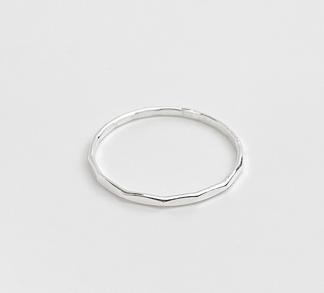 Sterling Silver Hammered Stacking Ring