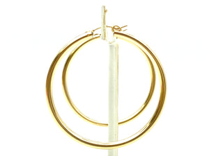 14KGF Hoop Earrings , Sku#120 C-Z 4 GF