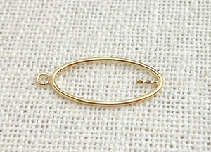 14k Gold Filled Oval Drop 20x10mm w/0.6x4mm Peg