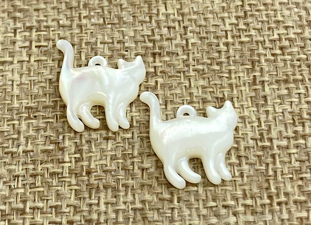 Mother of Pearl Cat Charm