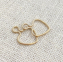 14k Gold Filled 10mm Wire Heart w/Ring