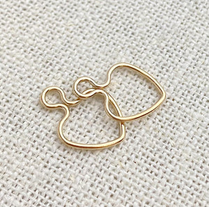 14k Gold Filled 10mm Wire Heart w/Ring