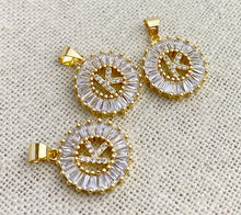 Gold Plated CZ “K” Initial Pendant