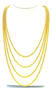 14KGF Double Rope Chain 18” 20” 22” 24”