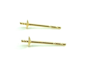 14K Solid Gold Ear Post Light 2.5mm Cup, Sku#11-28-3022