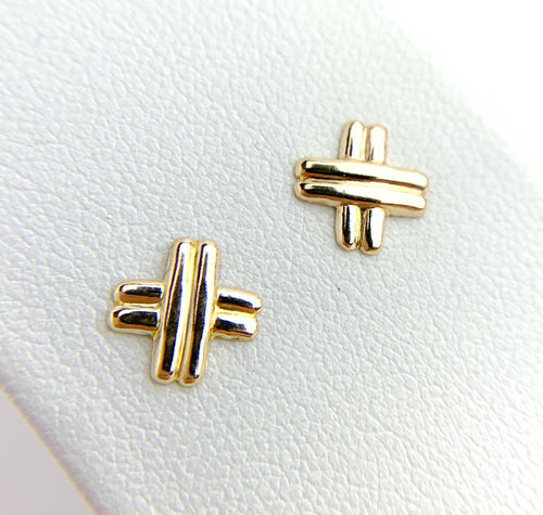 14k Gold Filled X Stud Earrings