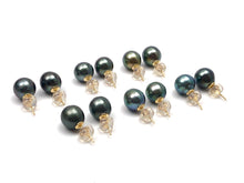 Tahitian pearl earring stud with 14KGF ear backings, SKU#070782