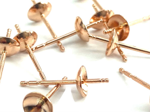 14K Solid Pink Gold 5mm Cup