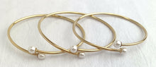 14kGF White Crystal Pearl Bangle