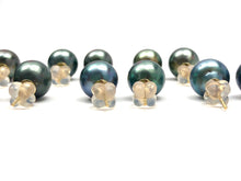 Tahitian pearl earring stud with 14KGF ear backings, SKU#070782