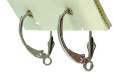 14K White Gold Lever Back Fluer Deus, Sku#LB009-0