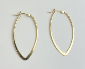 14k Gold Filled Flat Oval Earrings