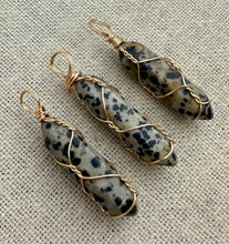 Wire Wrapped Dotted Stone Pendant