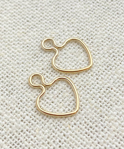 14k Gold Filled 10mm Wire Heart w/Ring
