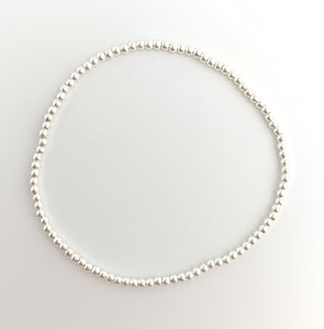 Sterling Silver Beaded Stretchy Bracelet