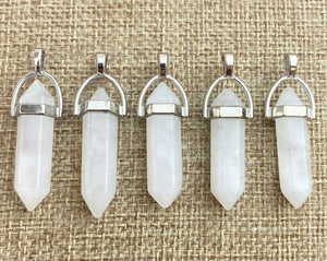Silver Plated White Crystal Pendant