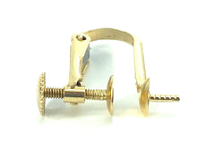14K Solid Gold Rotate Screw Clip On Earring Converters with 4mm Cup, Sku#254-14KY