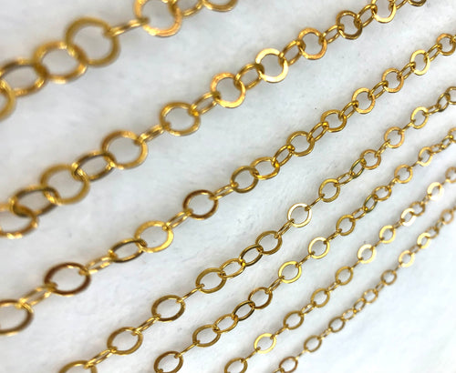 14KGF Hammered Cable Chain
