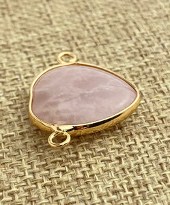 Rose Quartz Gold Plated Charm