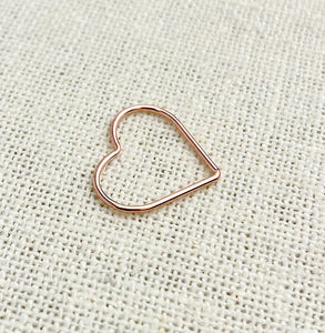 14k Rose Gold Filled Heart Jump Ring CL 17.5mm