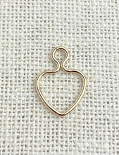 14k Gold Filled 10mm Wire Heart w/Ring