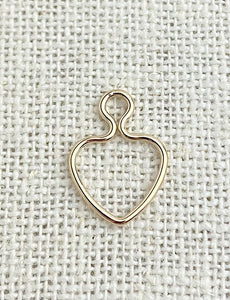 14k Gold Filled 10mm Wire Heart w/Ring